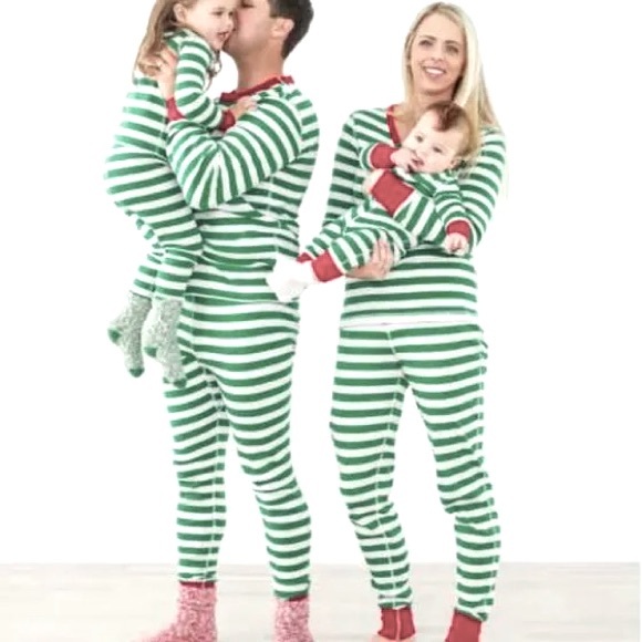 Hanna Andersson Adult Green Stripe Pajama Pants - S - Picture 1 of 4